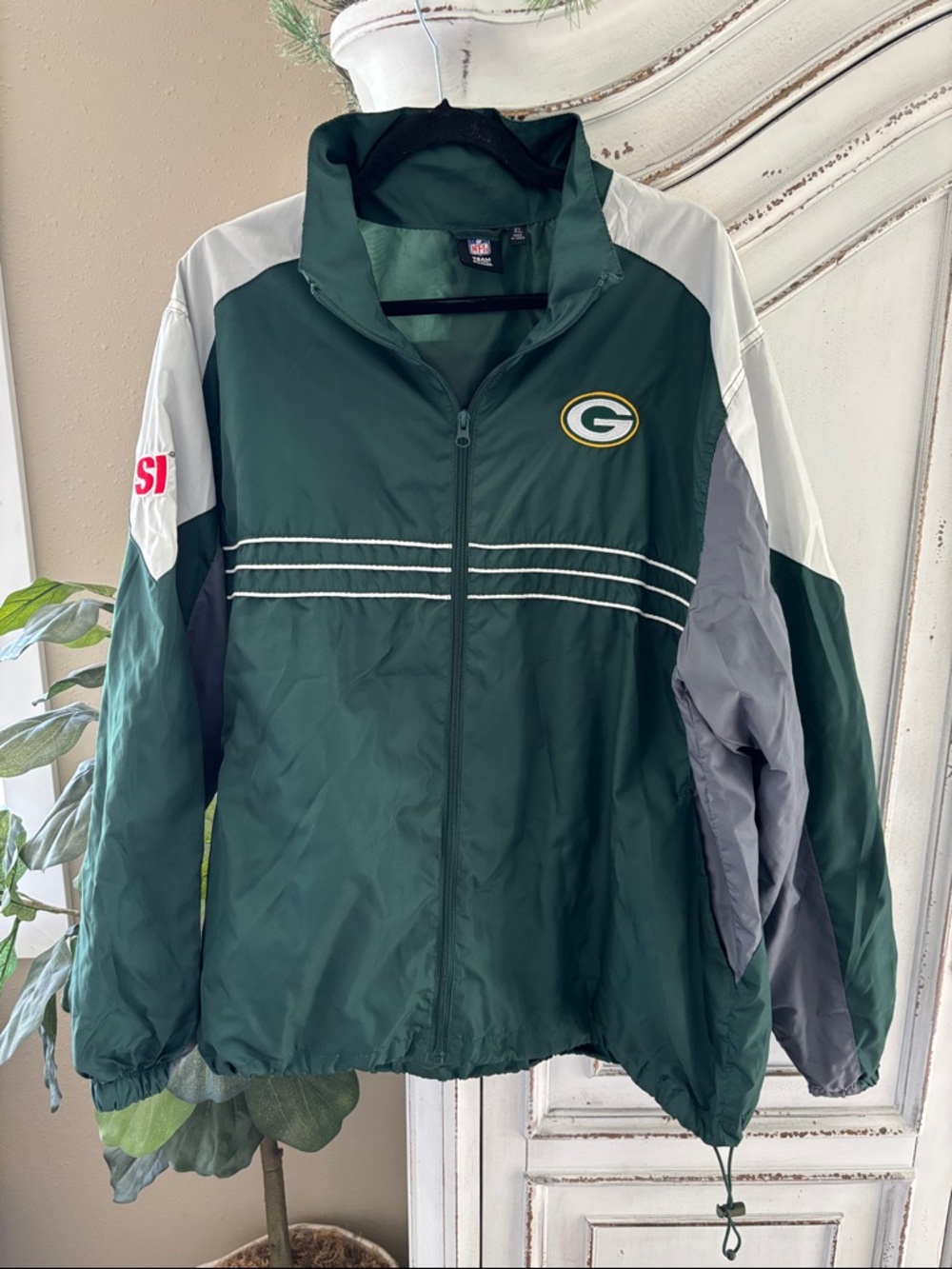 Reebok NFL Green Bay Packers Windbreaker Jacket Men's XL SI Retro